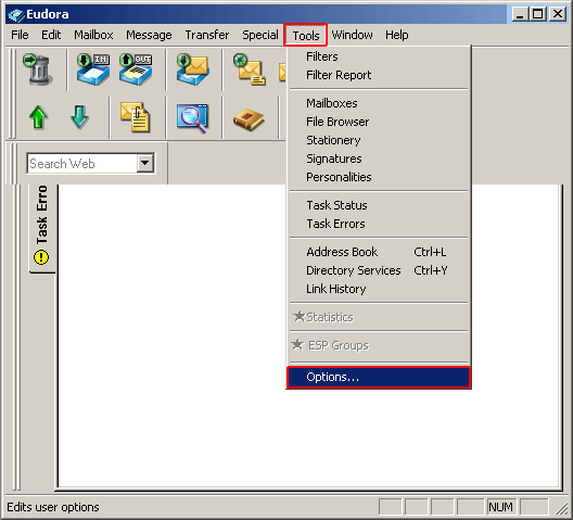 Configura��o de email em Eudora