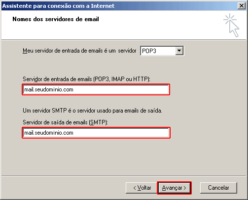 Configura��o de e-mail em Outlook Express