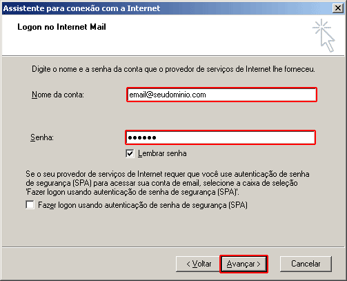 Configura��o de e-mail em Outlook Express